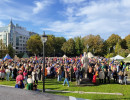 Samling, joik og appell p&aring; Eidsvolls plass den 14. oktober 2023